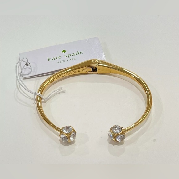 Kate Spade Lady Marmalade Clear/Gold Bangle Bracelet New - Picture 1 of 8